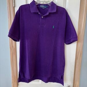 Vintage Polo Ralph Lauren Polo Shirt Mens Large Purple with Green Pony Logo